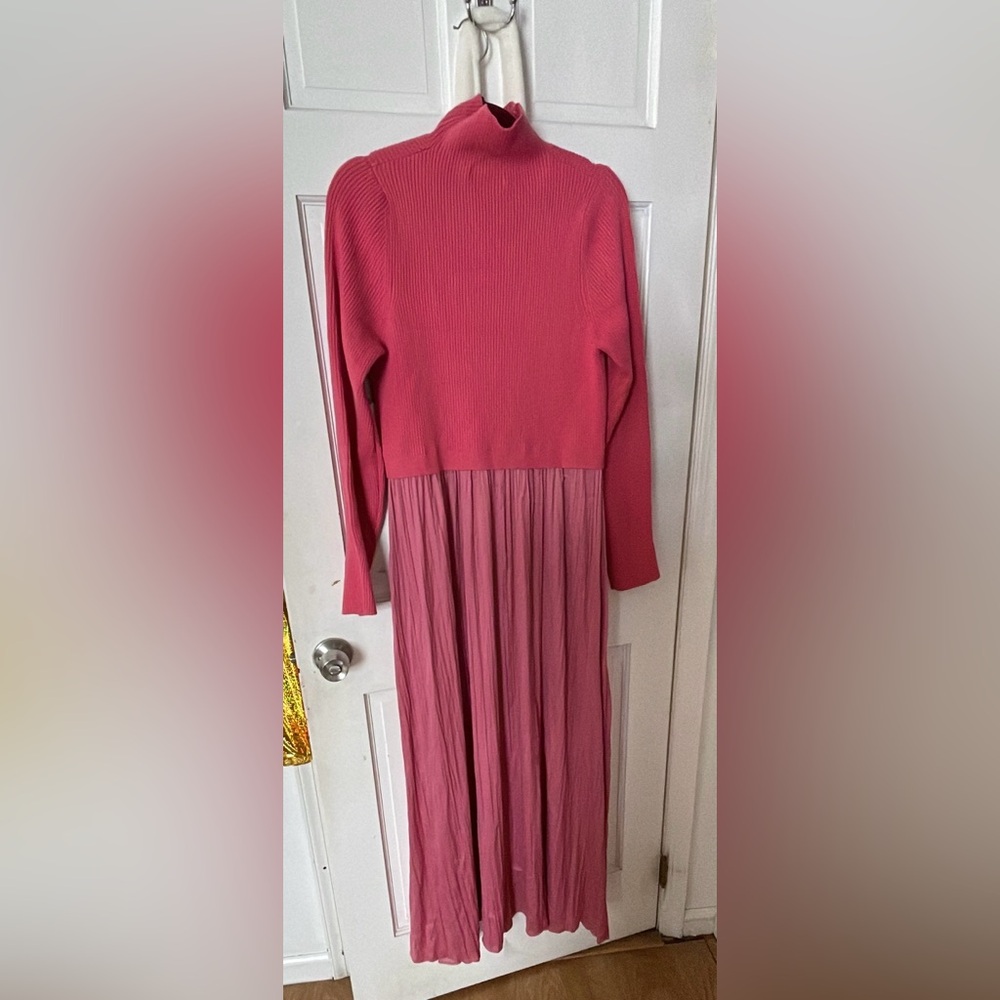 Anthropologie Pink Ribbed Maxi Dress